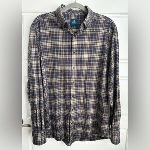 Johnnie-O Kamper Performance Flannel Button-Down Shirt Size Medium